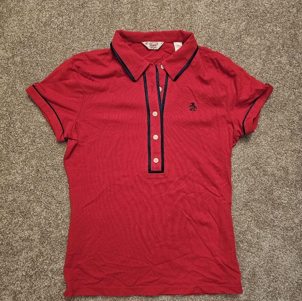 Penguin Red Short Sleeve Polo